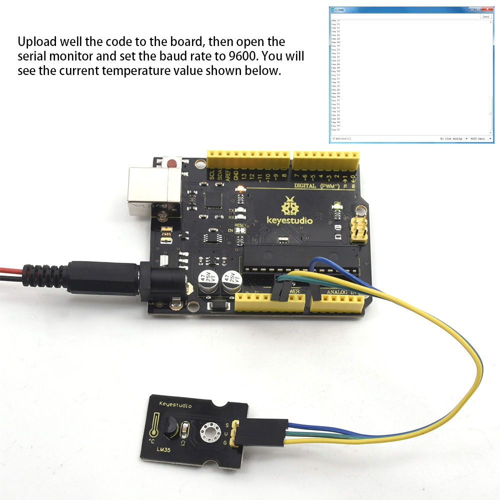 Temperature sensor using the Micro Servo and RGB led - Hackster.io