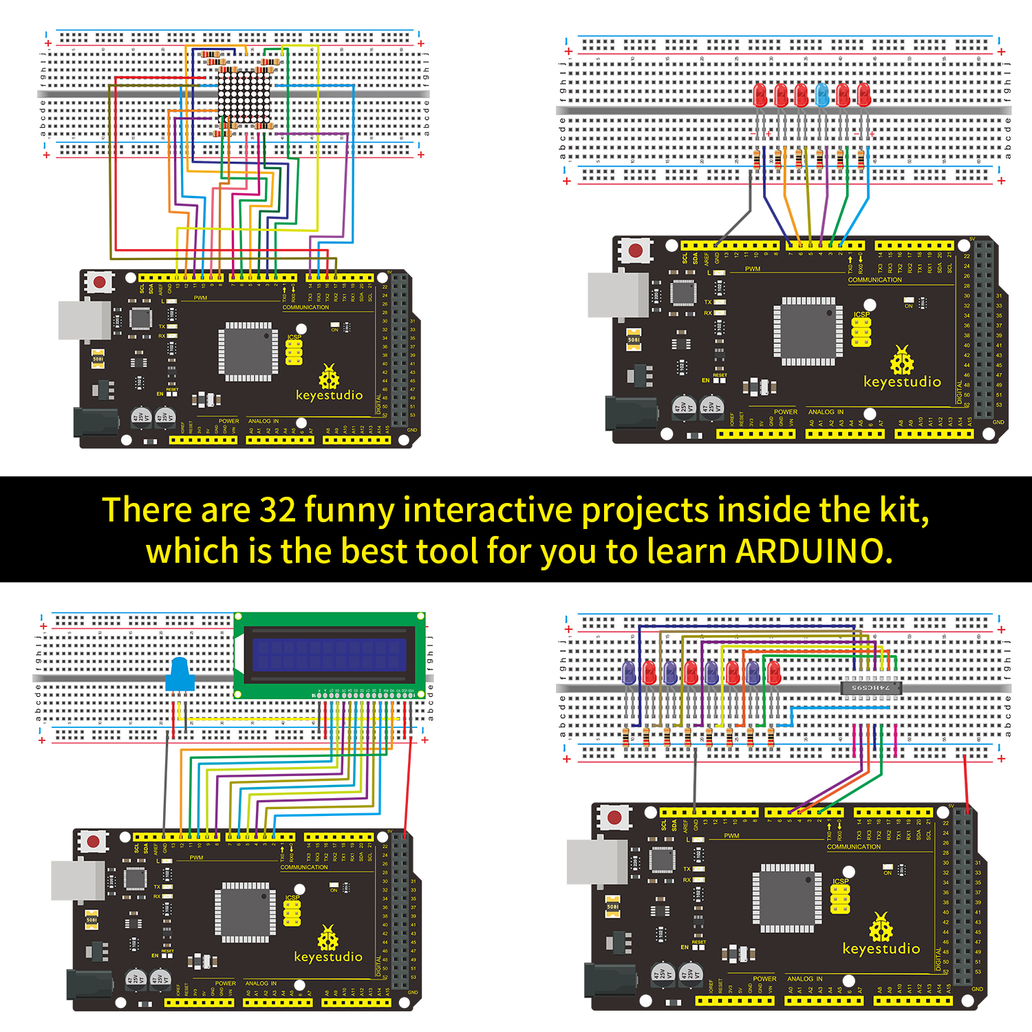 KEYESTUDIO Super Starter kit/Learning Kit for Arduino Education W/Gift Box+  32 Projects