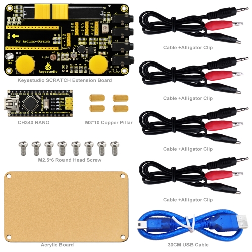 Keyestudio Scratch Kit for  Arduino Education Starter with Scratch Board +CH340 Nano board+ PDF Datasheet