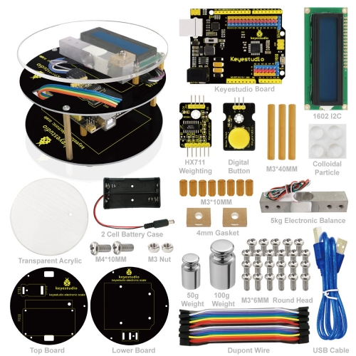 Keyestuido DIY Electronic Scale Starter Kit For Arduino Education Programming based on UNO R3 + 64 Page Book Manual