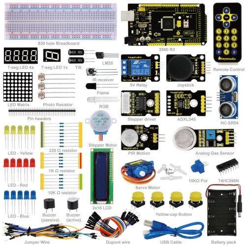 Keyestudio Advanced Starter Learning Kit For Arduino Education Project  with MEGA 2560R3 1602 LCD+PDF