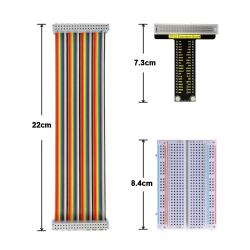 KEYESTUDIO T type board+40P Colorful Ribbon Cable+400-hole Breadboard