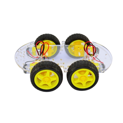4-Wheel Robot Car Chassis Kit With Encoders | DIY Smart Car For Arduino | Double Layer Design With Mounting Holes
