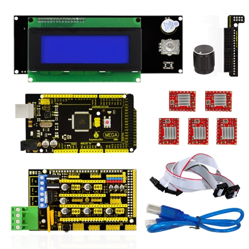 Keyestudio 3 D Printer Kit RAMPS 1.4 + Mega 2560 + 5x A4988 motor driver + LCD 2004 Cotroller For Arduino Project