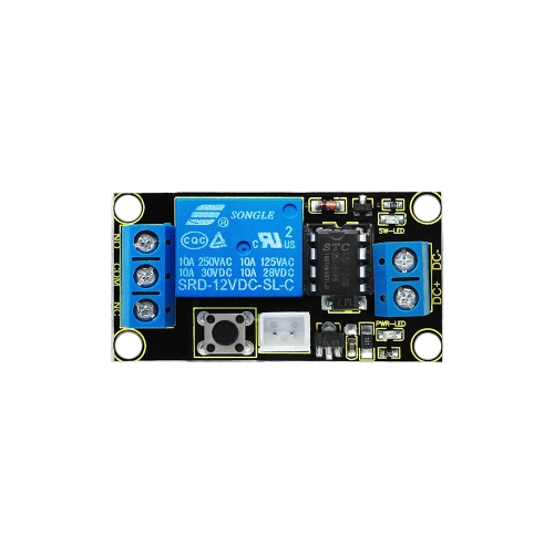 Keyestudio Button-Controlled One Channel 12V Relay Module For Arduino (Black and Environmental-friendly)