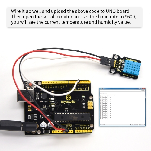 Keyestudio DHT11 Temperature Humidity Moisture Sensor Detection module for  arduino