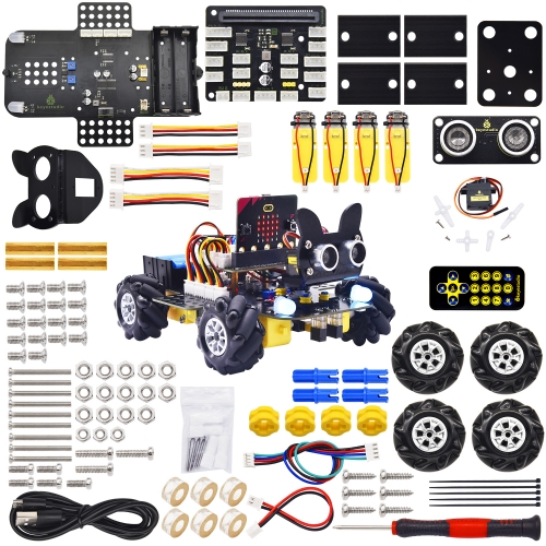 Keyestudio Micro Bit V2 4WD Mecanum Wheel Robot Car Kit For Microbit STEM Toys Makecode &Python Programming