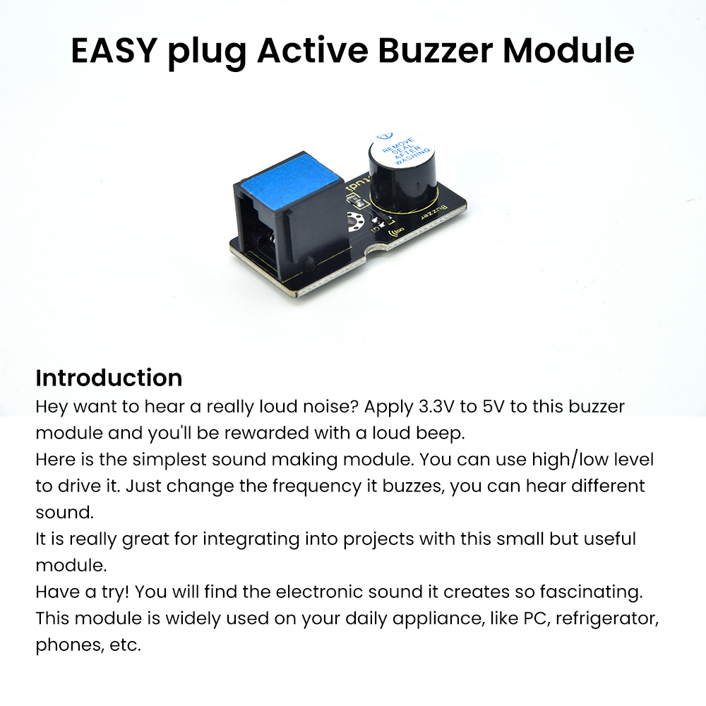 Active Buzzer Alarm Sound Module - ElectroPeak