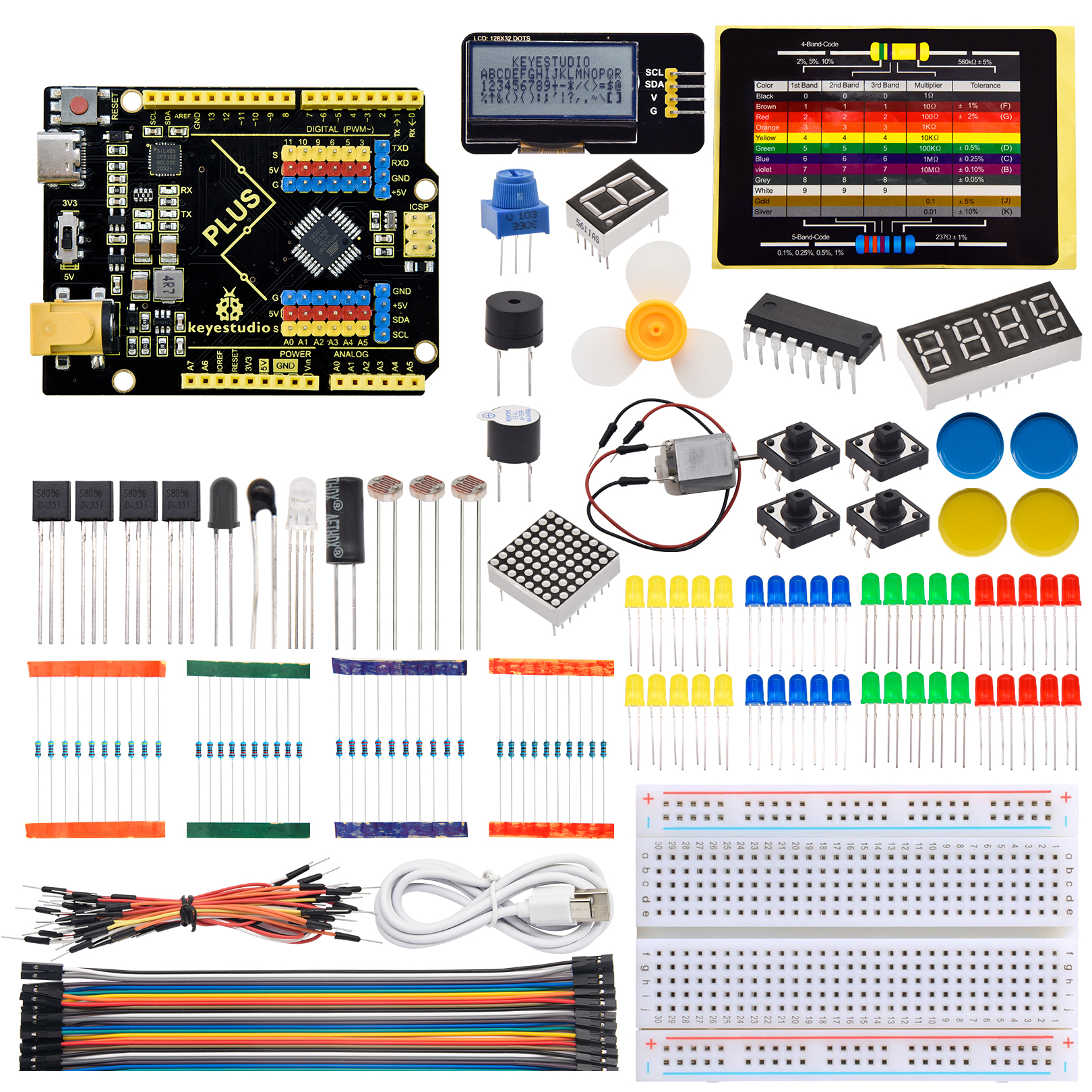 KEYESTUDIO 37 in 1 Kit Moduli Sensore, Compatibile con Arduino UNO MEGA,  Raspberry Pi, Starter Kit Elettronico Adatto per Principianti : :  Commercio, Industria e Scienza