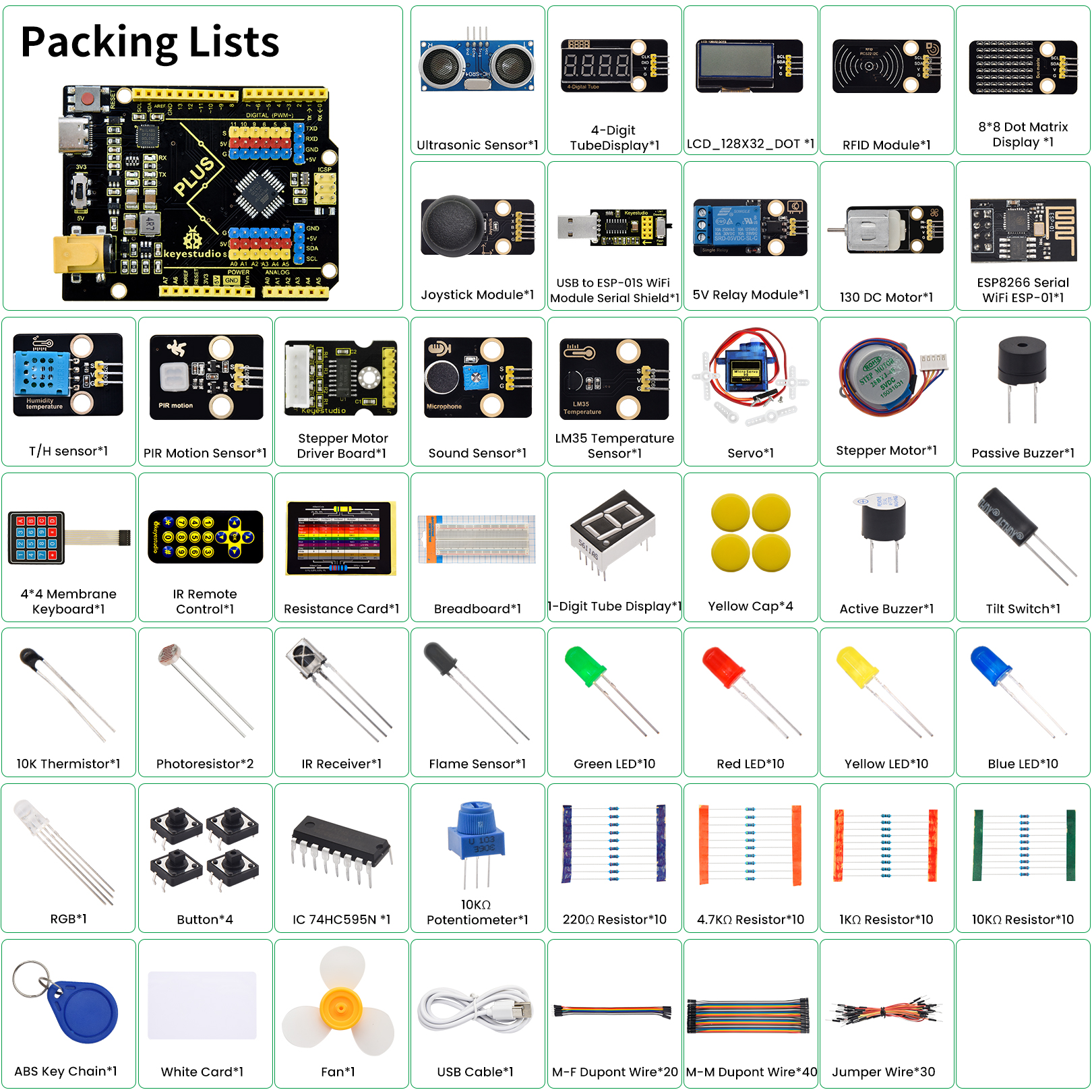 Keyestudio Upgraded Complete IOT Starter Kit For Arduino Starter Kit DIY  Scratch Graphical Programming Electronics Kit 32Project