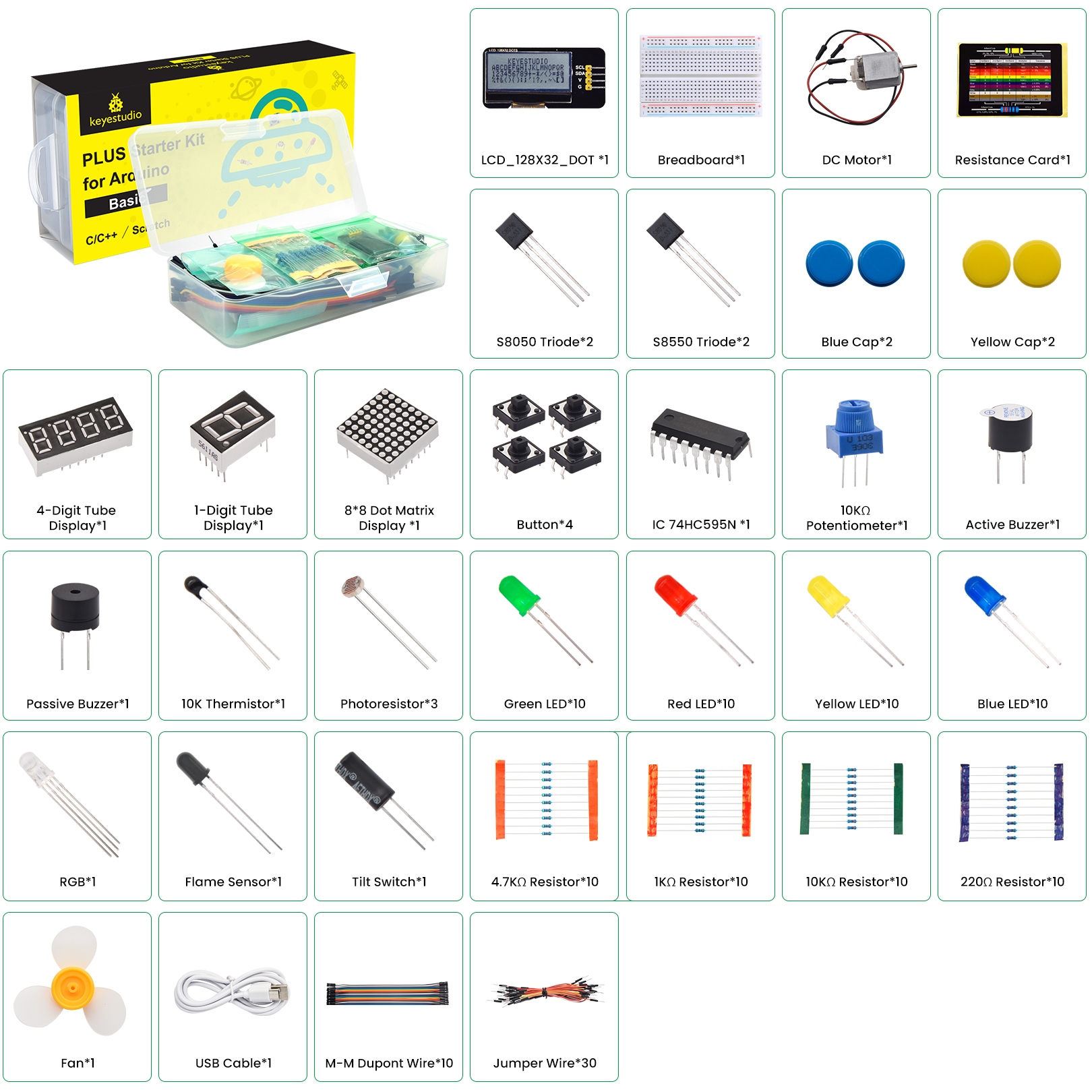  KEYESTUDIO Kit de inicio inteligente para Arduino para