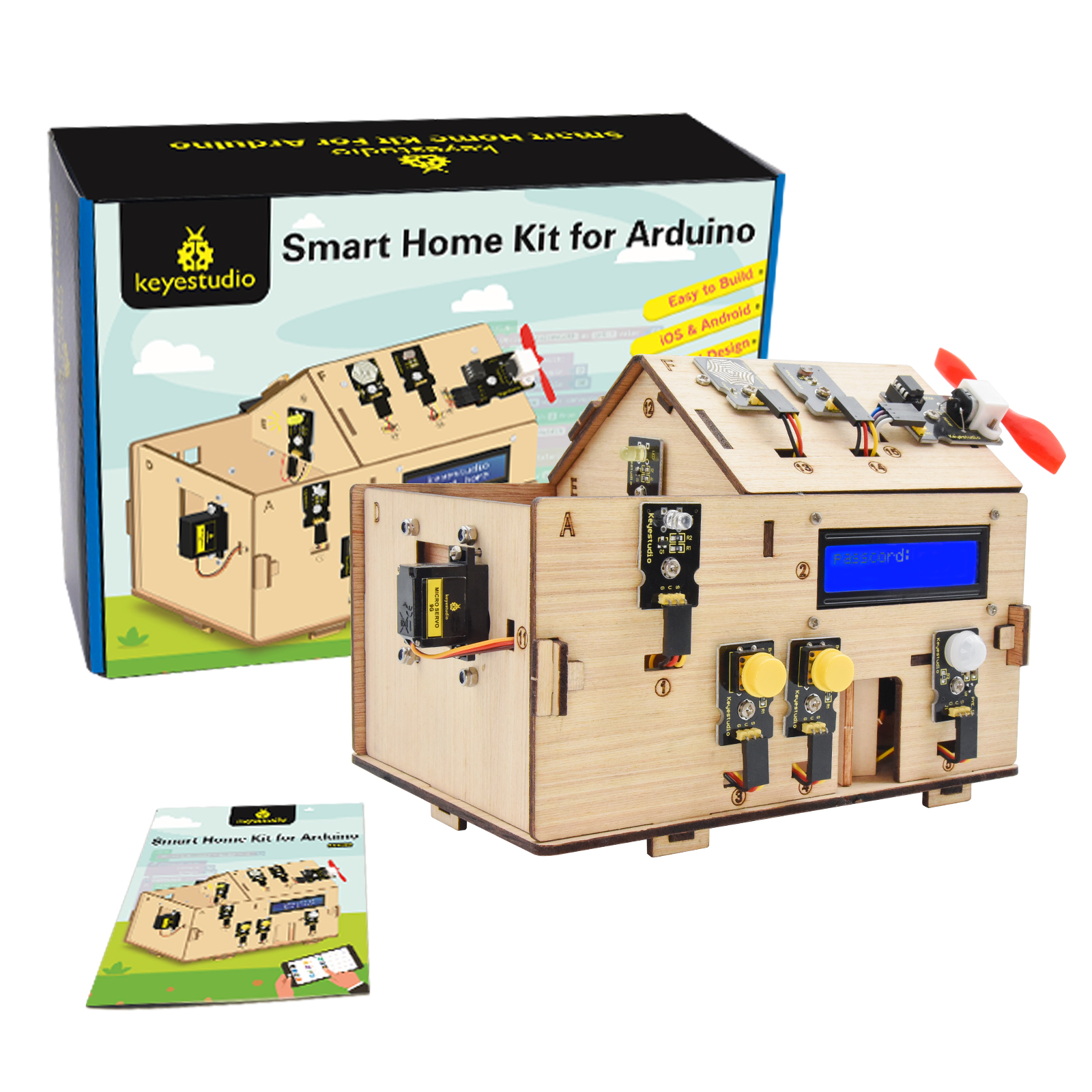 KEYESTUDIO Kit de inicio inteligente para Arduino para Uno R3, kit de  codificación de automatización del hogar electrónico, kit de sensor de  bricolaje