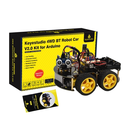 Keyestudio 4WD Multi BT Robot Car Kit Upgraded V2.0 W/LED Display  for Arduino Robot Stem EDU /Programming  Robot Car/DIY Kit