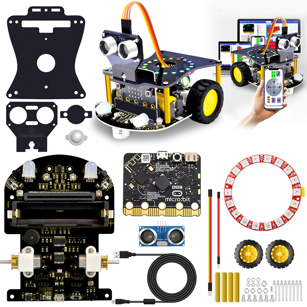 keyestudio Micro Bit Robot Mini Smart Robot Car stem robot V2.0