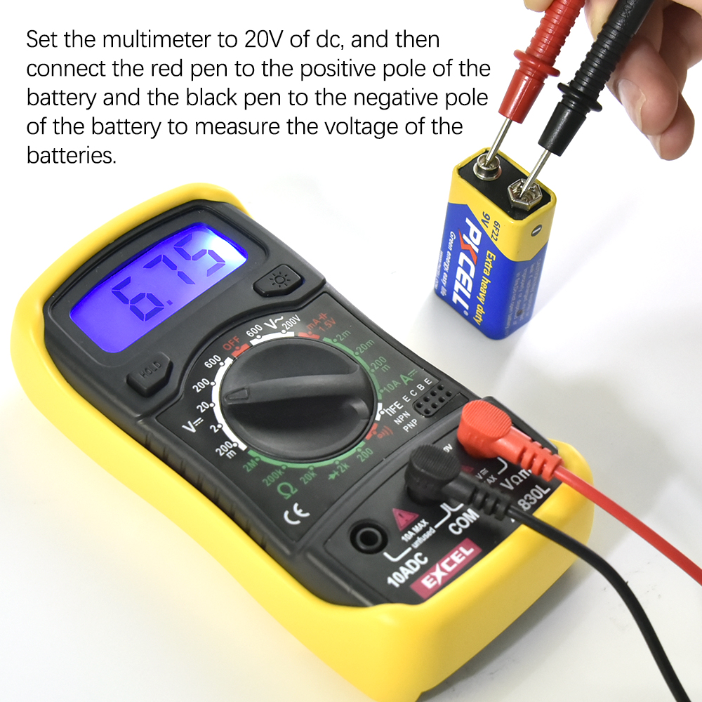 CableVantage Digital Multimeter AC DC Voltmeter Ammeter Ohmmeter Volt  Tester Meter XL830L USA 
