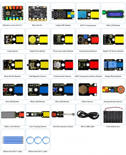 Keyestudio – Kit De Démarrage Micro Bit V2 Pour Débutant (basic), Kit De  Bricolage Électronique Pour Micro Bit (kit De Programmation D'éducation  Stem Pour Enfant) - Circuits Intégrés - AliExpress