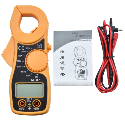 MT87 Portable Clamp Multimeter AC/DC Voltage 600V Digital Multimeter 200KΩ Resistor Measuring Instrument