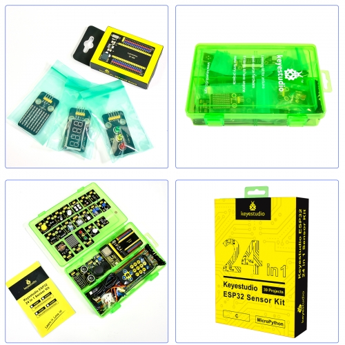 Keyestudio ESP32 24 in 1 Sensor Starter Kit DIY Education Kit For  MicroPython&Arduino Programming(39 Projects)
