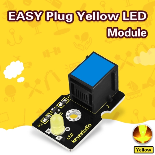 Keyestudio RJ11 EASY plug  LED Module(Yellow) for Arduino STEM