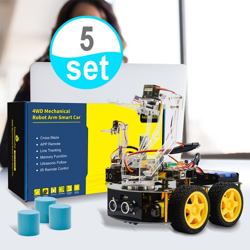 Free Shipping to US!! Keyestudio 4WD Mechanical Arm Robot Smart Car for Arduino Robot /Support Android &amp;IOS