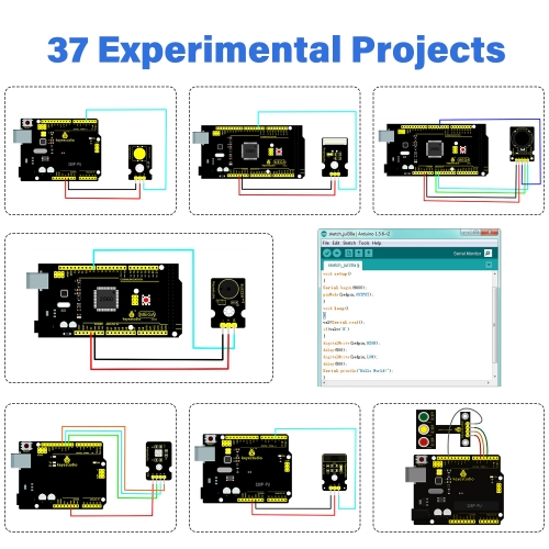 Keyestudio Sensor Starter V2.0 Kit 37 in 1 Box for Arduino UNO Starter Kit