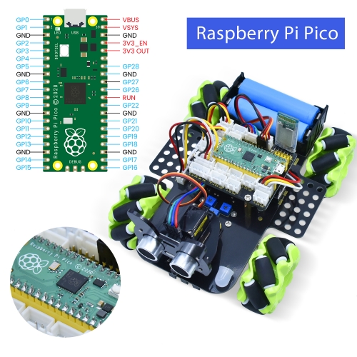 KEYESTUDIO Raspberry Pi Pico Robot Car Kit, MicroPython C+ Language KEYESTUDIO Raspberry Pi Pico Robot Car Kit, MicroPython C+ Language