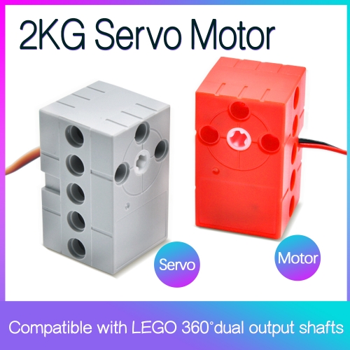 2KG Servo Motor Gear Motor Compatible With LEGO 360°Dual Output Shafts