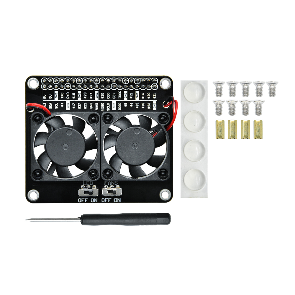 Raspberry Pi Dual-fan Cooling Expansion Board With LED Compatible With ...