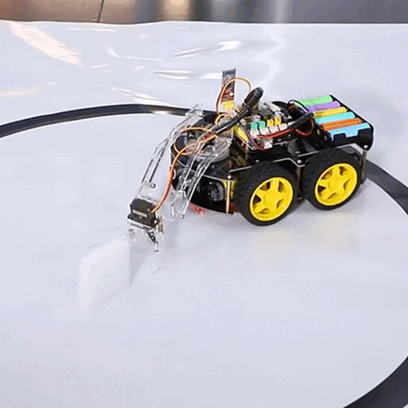 4WD robotbil med robotarm