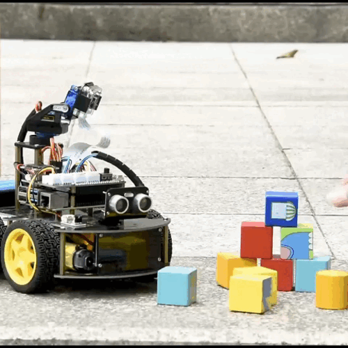 Keyestudio Raspberry Pi Smart Car Robot Kit+5 Megapixels Camera Module Python Programming For Raspberry Pi 4B(No Raspberry Pi Board )