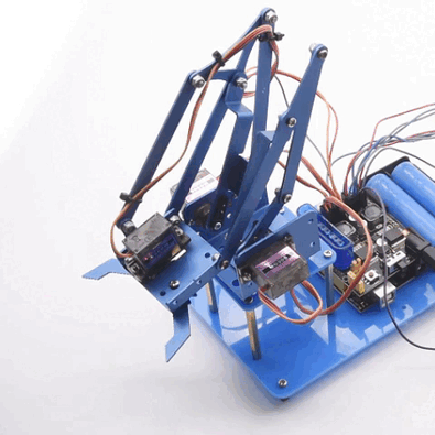 4DOF robotarm i metall, startkit V2.0 med PS2-joystick