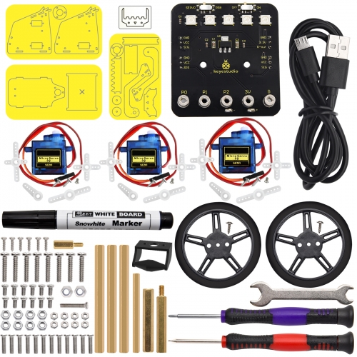 夏割　Micro :bit  DeskBit Mini Car V2.0キット Keyestudio Micro Bit V2 Desk Bit Small Robot Smart Car for