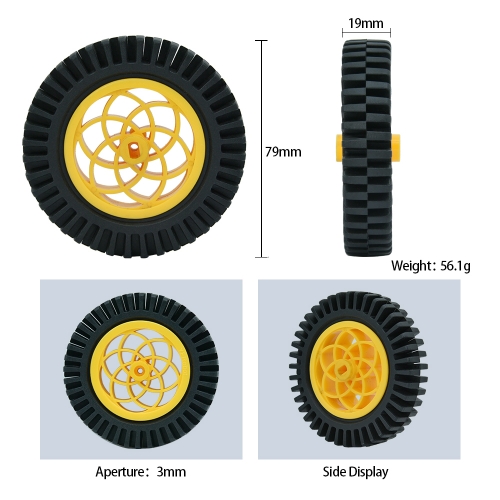 (1pcs)Rubber Wheel For Smart Car Robot Wheel Accessories