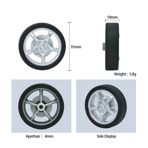 (2 pieces)Rubber Wheel For Smart Car Robot Wheel Accessories