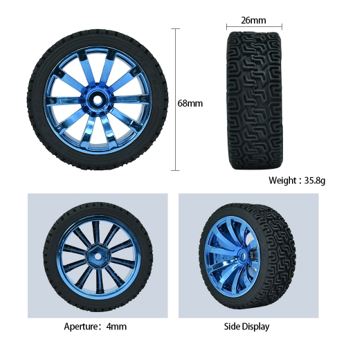 (2 pieces) Rubber wheel /smart car /car wheel for robot car for arduino car