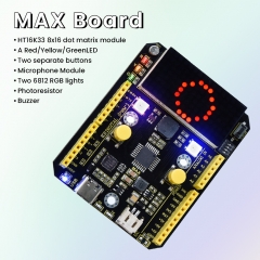 Keyestudio UNO MAX Development Board Onboard 8*8 dot matrix button switch buzzer microphone light sensor RGB LED for Arduino