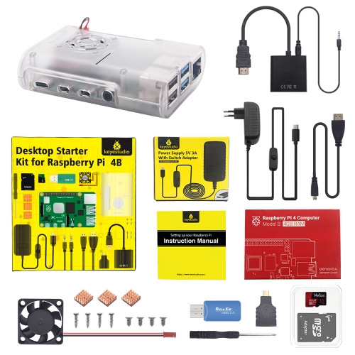 Raspberry Pi 4B Complete Starter Kits With EU Plug Power Supply