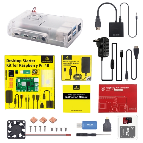 Original Raspberry Pi 4B Complete Starter kit With AU Plug Power Supply With Raspberry Pi board