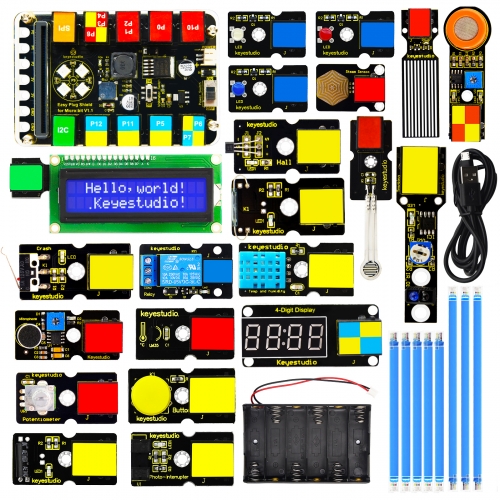 Keyestudio EASY PLUG Microbit V2 Super Starter Kit Makecode Programming Electronic Kit Without Microbit Board