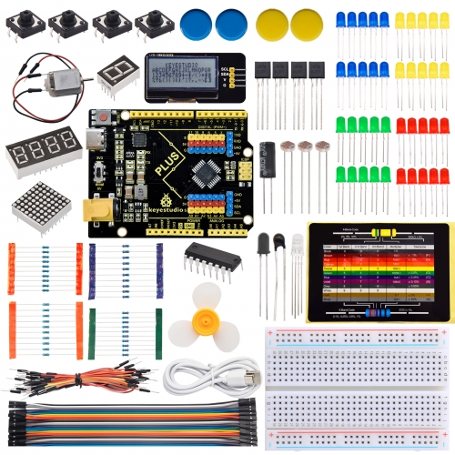 Keyestudio Basic Starter Kit for Arduino DIY Programming Electronics Kit 20Project With Plus Mainboard