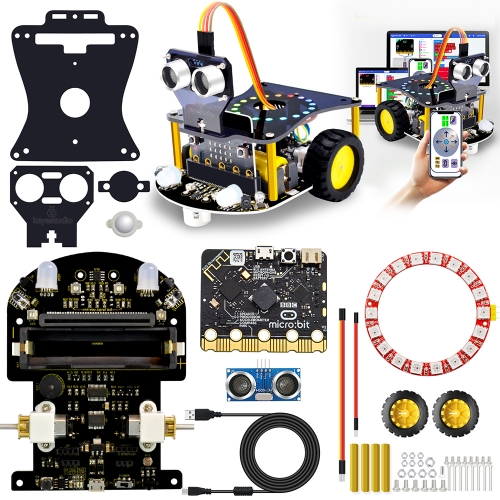 Keyestudio Microbit Robot Mini Smart Robot Car STEM Robot Kit V2.0 Without Microbit Main Board