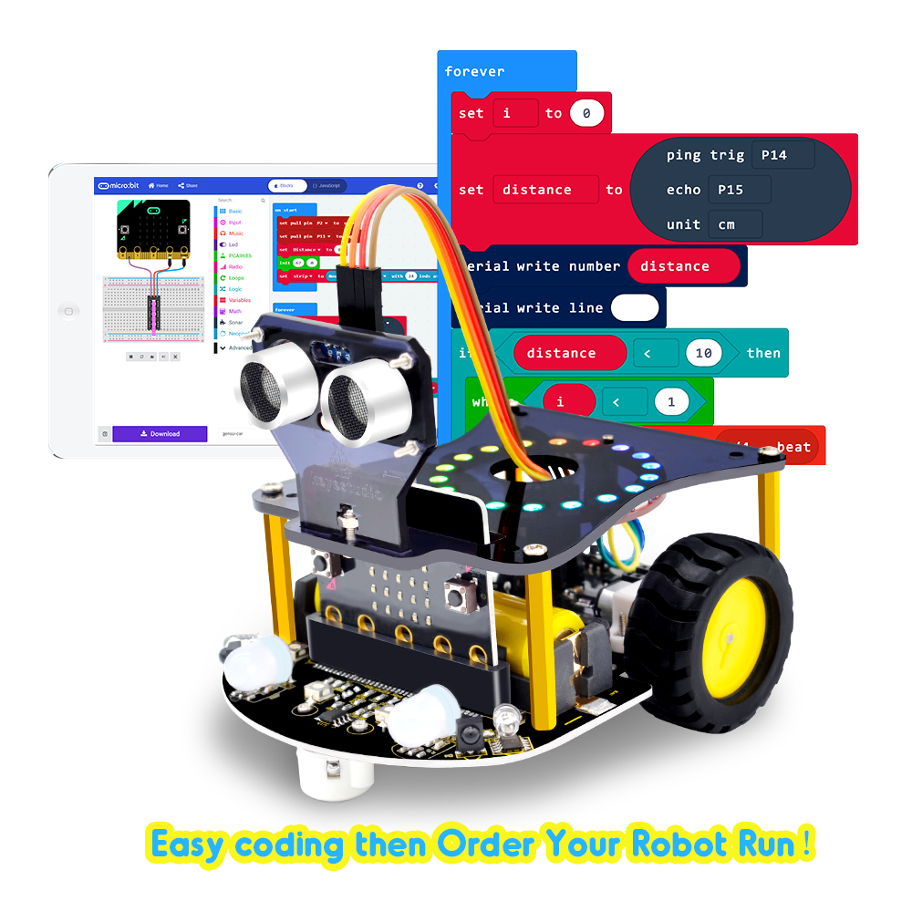 micro:bit Mini smart robotbil V2.0 (utan micro:bit-kort)