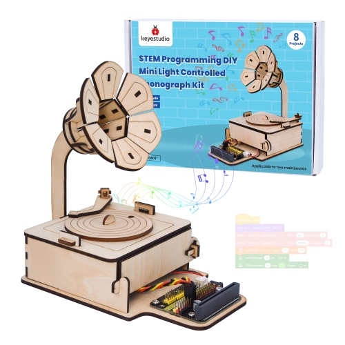 Keyestudio STEM Learning Starter Kit Programming DIY Mini Light Controlled Phonograph Kit For Microbit Without Mainboard