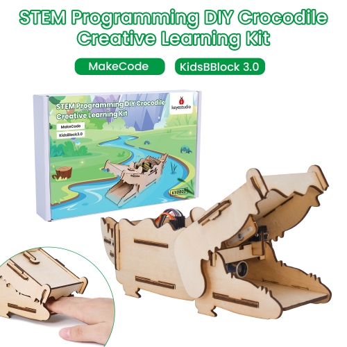 Keyestudio DIY Crocodile Creative Learning Kit Stem Programming For Arduino Microbit Without Mainboard