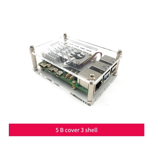 Keyestudio Raspberry Pi 5 Shell Acrylic Case Fan Cover Metal