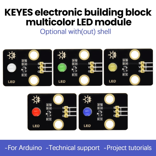 Keyestudio Electronic Building Block Multicolor LED Module For Arduino/Microbit/Raspberry pi Compatible With Lego