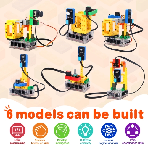 Kidsbits STEM Electronic Building Blocks SmartBinsite Kit  Education Sensor Kits With ESP32 Board Support Kidsblock&Python Programming