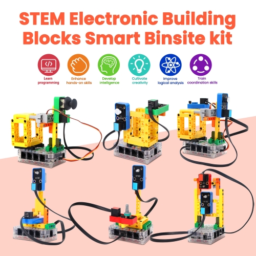 Kidsbits STEM Electronic Building Blocks SmartBinsite Kit With PICO Board for Raspberry Pi Pico Support Kidsblock & Python
