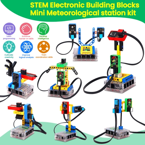 Kidsbits Education Python Programming Sensor Robotics Kits STEM Electronic Building Blocks Mini Meteorological station kit With Pico Board