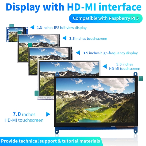 Keyestudio TFT/HD-MI Colorful Screen Module For Raspberry Pi A+/B/B+/2B/3B/3B+/4B/5/5B Programming DIY Electronic Project Parts